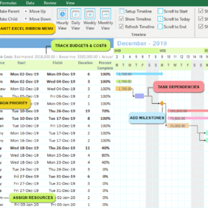 complete Gantt Chart in Excel template for your project